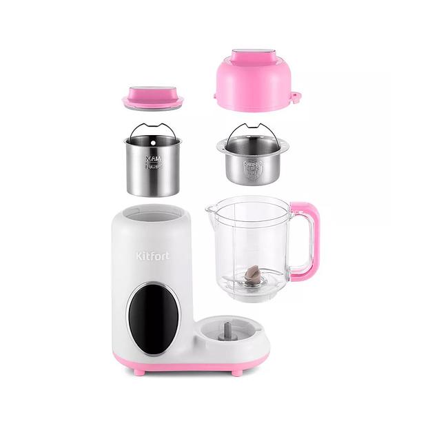 Блендер-пароварка Kitfort КТ-2326-1 бело-розовый фото 3