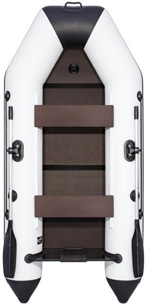 Лодка Аква 2800 слань книжка, киль, 2800*1320*360 мм., цвет: серый-черный фото 3