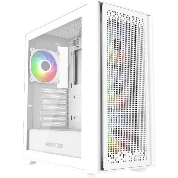 Powercase ByteFlow White, Tempered Glass, 4x 120mm ARGB fans, ARGB HUB, белый, ATX (CBFW-A4) фото 1