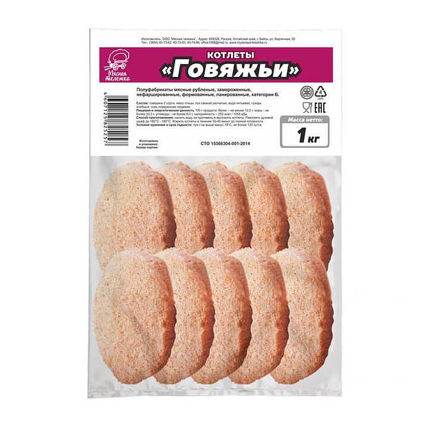 Котлеты Мясная тележка «Говяжьи» 1 кг ОПТ фото 1