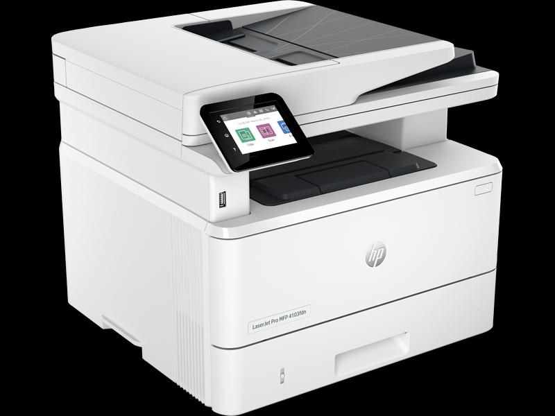 Лазерное многофункциональное устройство HP LaserJet Pro MFP 4103fdn (p/c/s/f, A4, 40 ppm, 512Mb, Duplex, 2 trays 100+250,ADF 50, USB 2.0/GigEth,W1510A in box, USB cabel in box) (2Z628A#BBU) фото 2