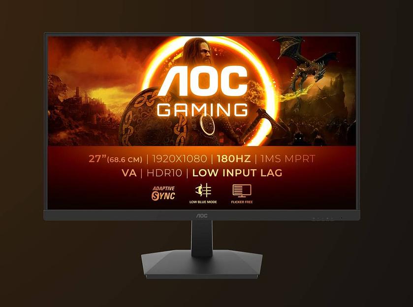 МОНИТОР 27" AOC 27G15N2 Black (VA, 1920x1080, 180Hz, 1 ms, 178°/178°, 250 cd/m, 80M:1, +2xHDMI 2.0, +DisplayPort 1.4) фото 1