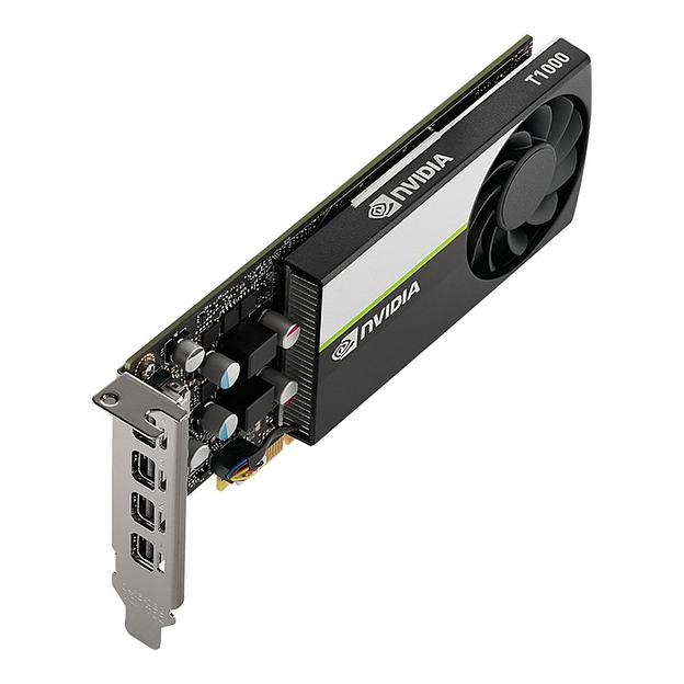 Видеокарта PNY Nvidia Quadro T1000 4GB GDDR6, 128bit, 2.5 TFLOPS, PCIE 4.x16, 4x mDP, LP sinle slot, 1 fan (VCNT1000-SB) фото 2