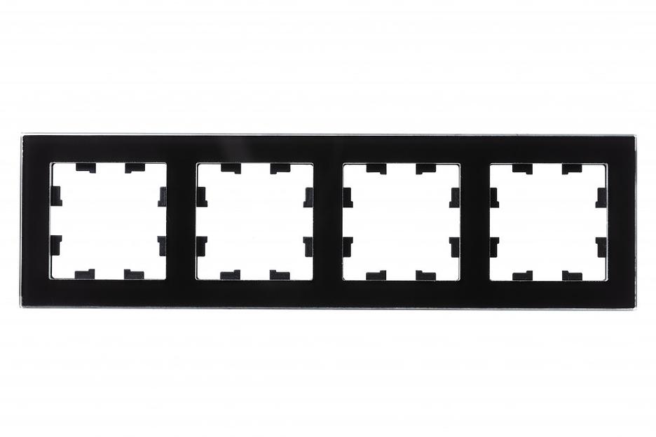 Рамка четырехпостовая ATLASDESIGN NATURE, СТЕКЛО ЧЕРНЫЙ фото 2