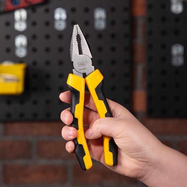 Комбинированные плоскогубцы Deli DL2007 180мм, двухкомпонентная рукоять фото 5