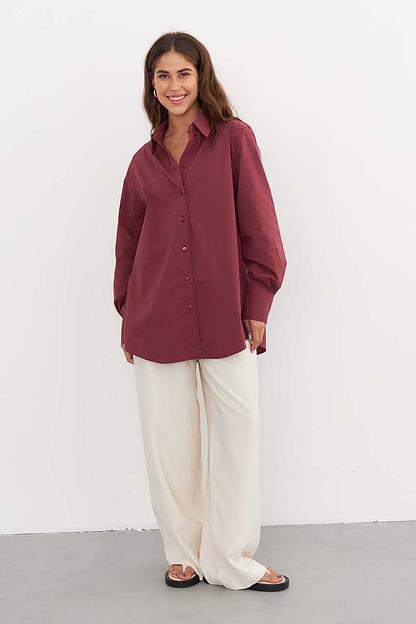 Рубашка длинная SCT_002_BGND/Бордовый фото 2
