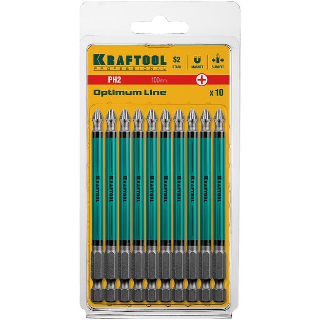 KRAFTOOL Optimum, PH2, 100 мм, 10 шт, биты (26122-2-100-10) фото 3