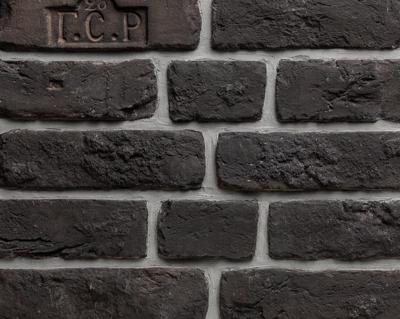 Декоративный кирпич «Кремль» цвет черный лофт фото 1