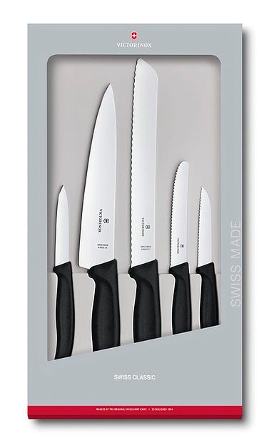 Набор ножей кухон. Victorinox Swiss Classic Kitchen (6.7133.5G) компл.:5шт черный подар.коробка фото 1