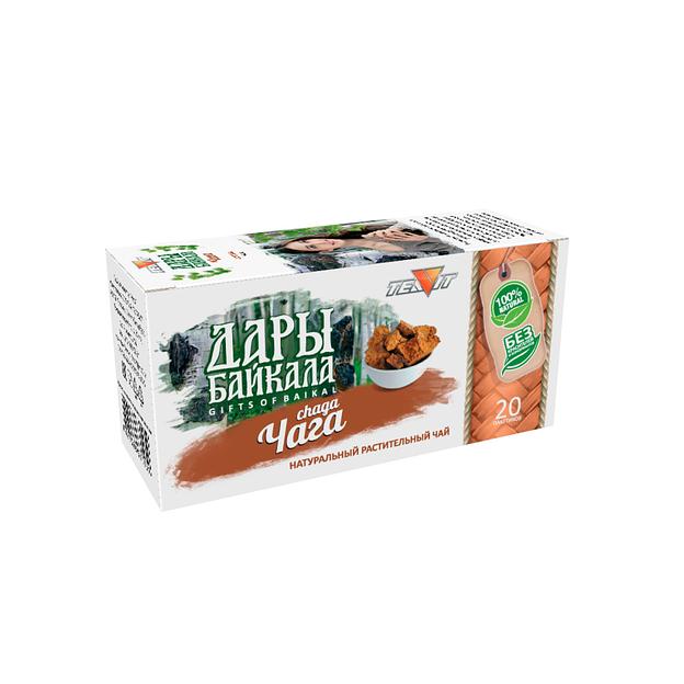 Натуральный растительный чай «Дары Байкала» Чага, 20 пакетиков ОПТ фото 1