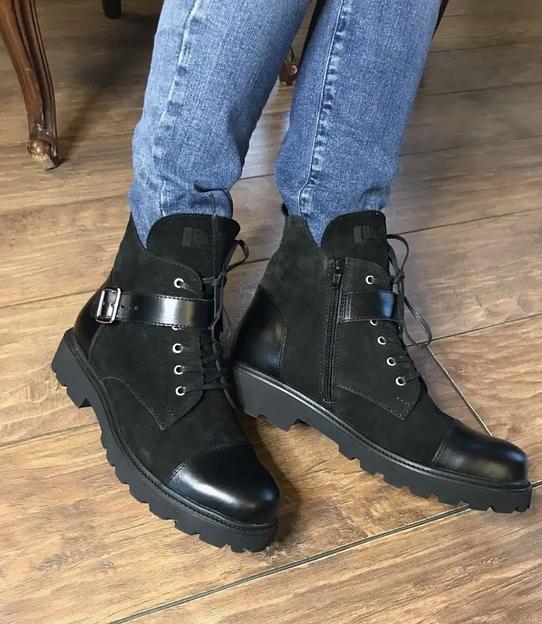 Ботильоны BuzShoes черные с ремешком ОПТ фото 7
