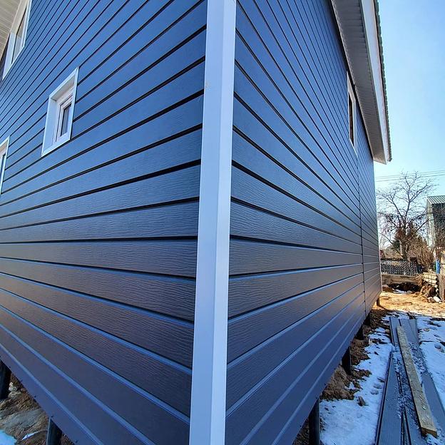 Металлический сайдинг «Евробрус с тиснением» цвет RAL 7024 текстурированный фото 2