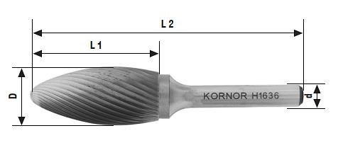 Твердосплавные борфрезы пламевидные Тип H ОПТ фото 3