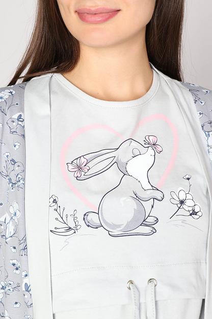 Комплект Style Magro для беременных и кормящих мам «Зайка», серый, опт фото 5
