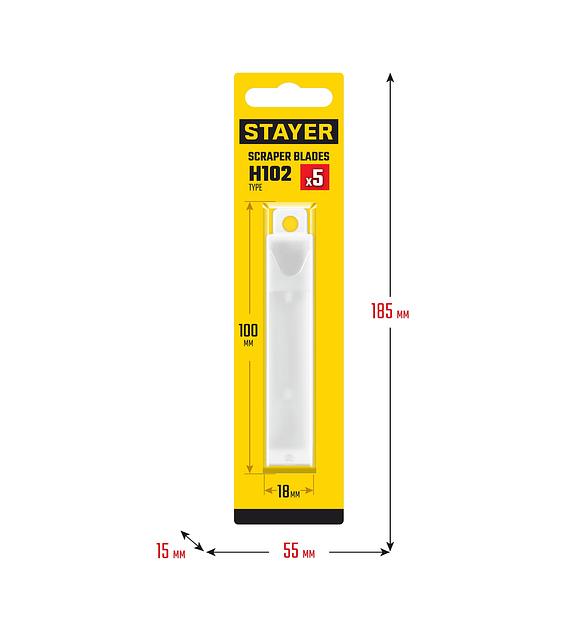 STAYER 100 мм, 5 шт, сменное лезвие для скребка 08515 (08515-S5) фото 2