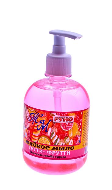Жидкое мыло «Руно» Тутти-Фрутти 0,5 л с дозатором, опт фото 1