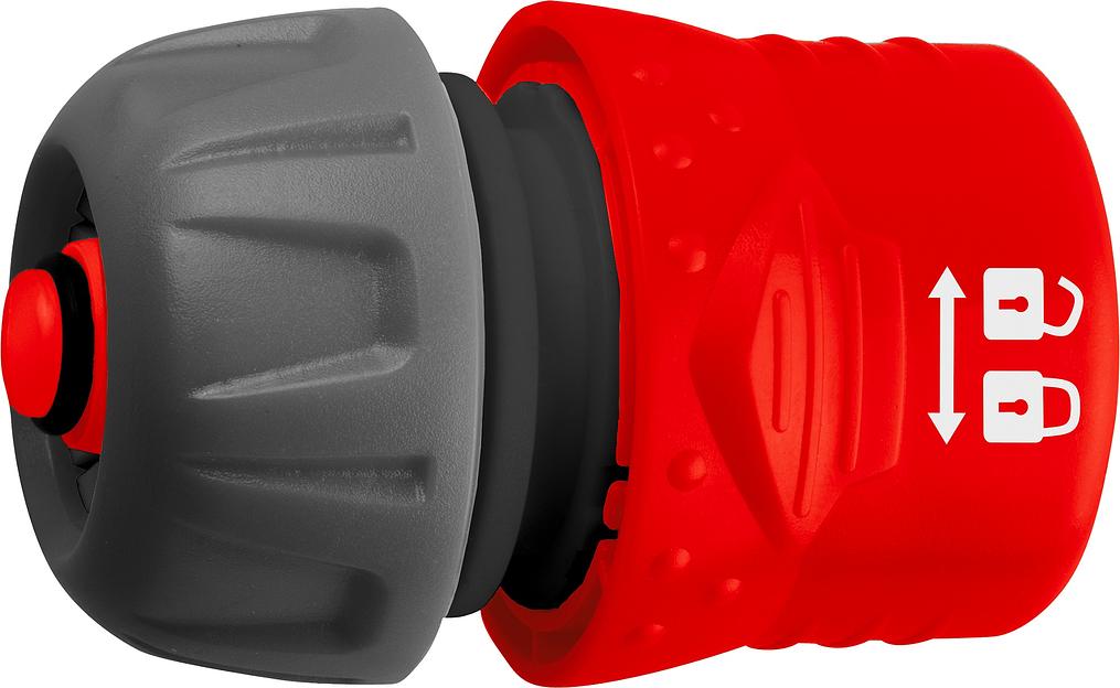GRINDA GF-34, 3/4″, с автостопом, с запирающим механизмом, для шланга, быстросъемный соединитель (8-426332) фото 1