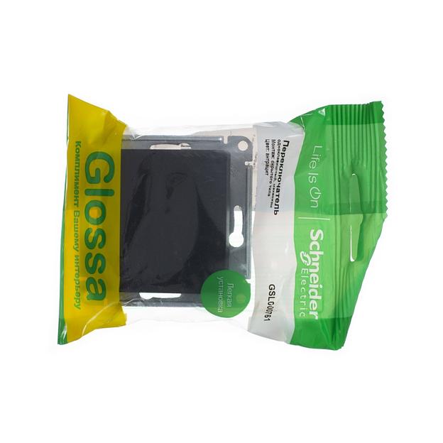 Systeme electric GSL000761 GLOSSA 1-клавишный ПЕРЕКЛЮЧАТЕЛЬ, сх.6, 10АХ, механизм, АНТРАЦИТ фото 3