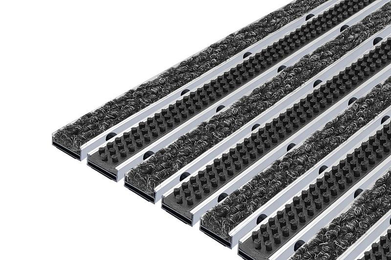 Придверные решетки Сити Слим бруш + текстиль (от 594x394 мм) фото 1