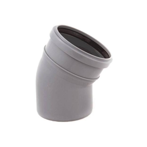 Отвод 15 градусов 110мм для внутренней канализации фото 1