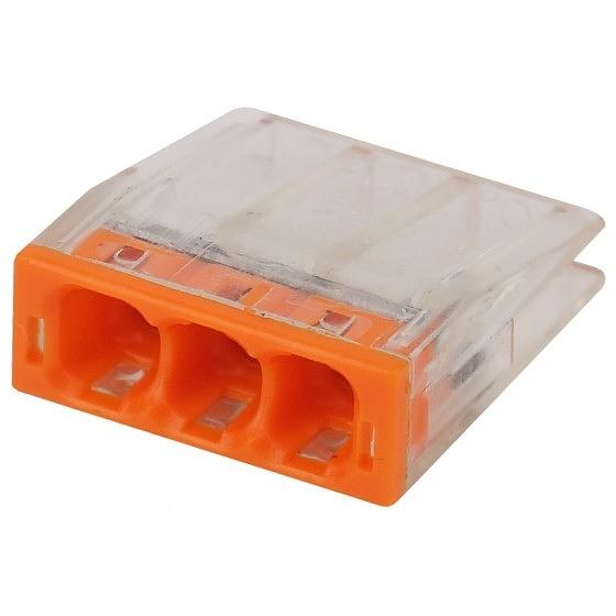 ЭРА Б0043941 NO-224-23 Клемма СМК компактная, серия 203, 3 отверстия, 0,5-2,5 мм2 фото 1