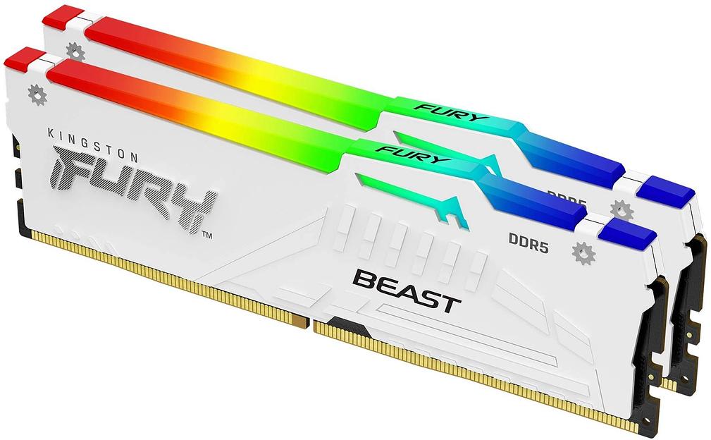 Память DDR5 2x32GB 6000MHz Kingston KF560C36BWEAK2-64 Fury Beast White Expo RTL PC5-48000 CL36 DIMM 288-pin 1.35В dual rank Ret фото 2