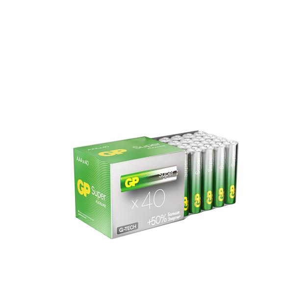 Батарейка алкалиновая GP Super Alkaline G-Tech 24А ААA - 40 шт. в пленке фото 1
