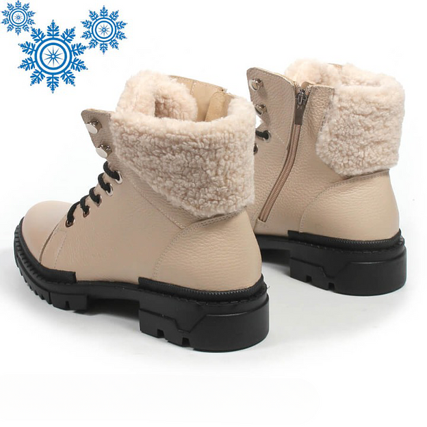 Зимние ботинки TAIS с текстильной отделкой, арт.MT324 бежевый ОПТ фото 4