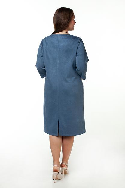 Платье эко-замша  6042/08/Голубой  фото 3