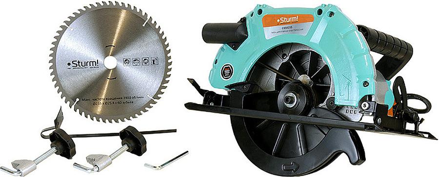 Циркулярная пила (дисковая) Sturm! CS50235 2300Вт (ручная) D диска.:235мм фото 1