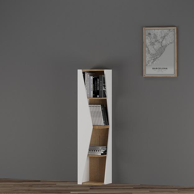 Стеллаж угловой «Астион» 2100×316×316 белый / дуб бунратти опт фото 4