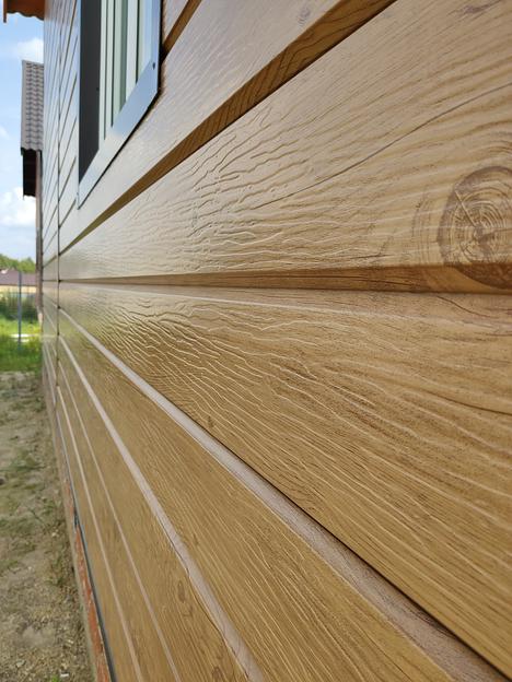 Металлический сайдинг «Евробрус с тиснением» цвет Printech LOG 3D фото 1