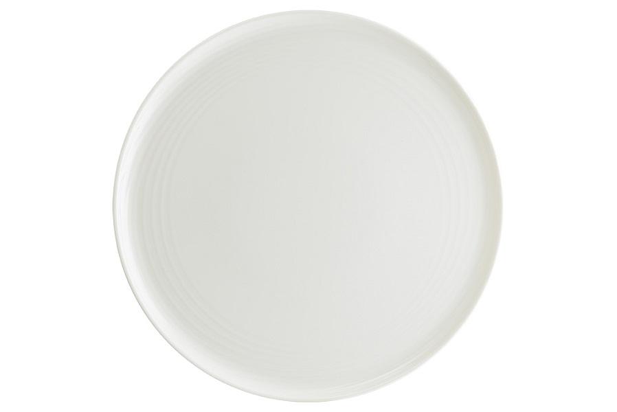 Блюдо для пиццы d=320 мм. Белый, форма Луп узкая полоска /1/6/ фото 1