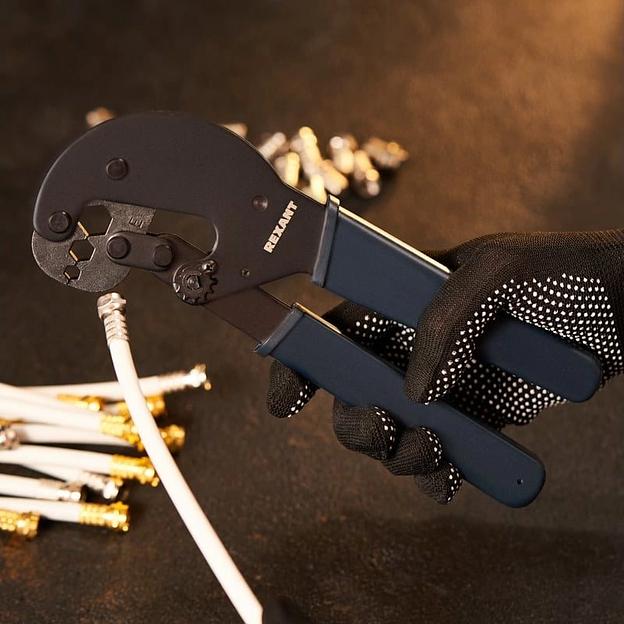 Инструмент обжимной Rexant HT-106E 12-3204 для RG-8/11/213 черный фото 2