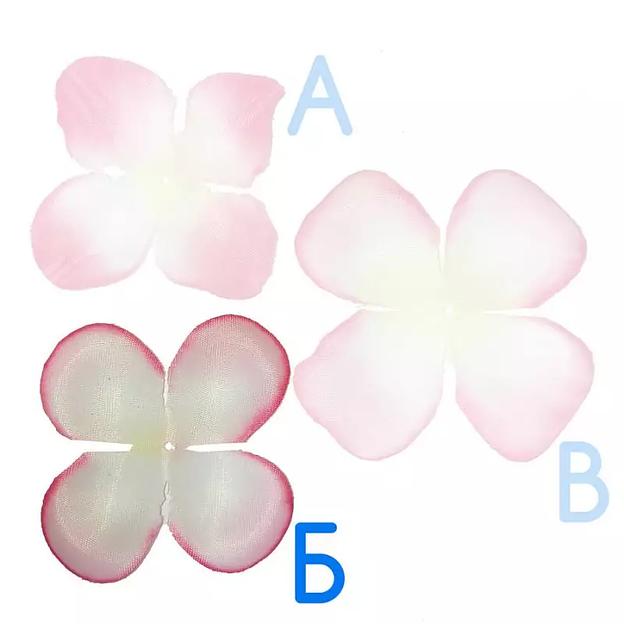 Заготовка для розы 190-3 Белая розов.кант круг 4-кон. (x1) 10см 2179шт/кг фото 2