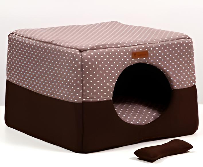 Домик-трансформер для собак «Челси» коричневый ОПТ фото 1