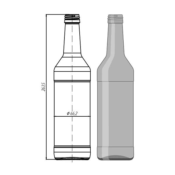 Стеклотара «Wodka Bottle» 500 мл ОПТ фото 1