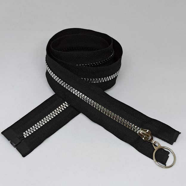 Молния трактор №5 80 см серебр зуб Черный фото 1