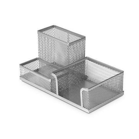 Подставка для пишущих принадлежностей, 20,4x10,4x10 cм, из перфор. металла, серебристый, Forofis фото 1