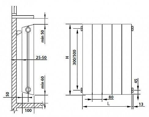 Радиатор Royal Thermo PianoForte 500 Noir Sable (НС-1176330) биметал. 591x100x960мм 12секц. фото 4