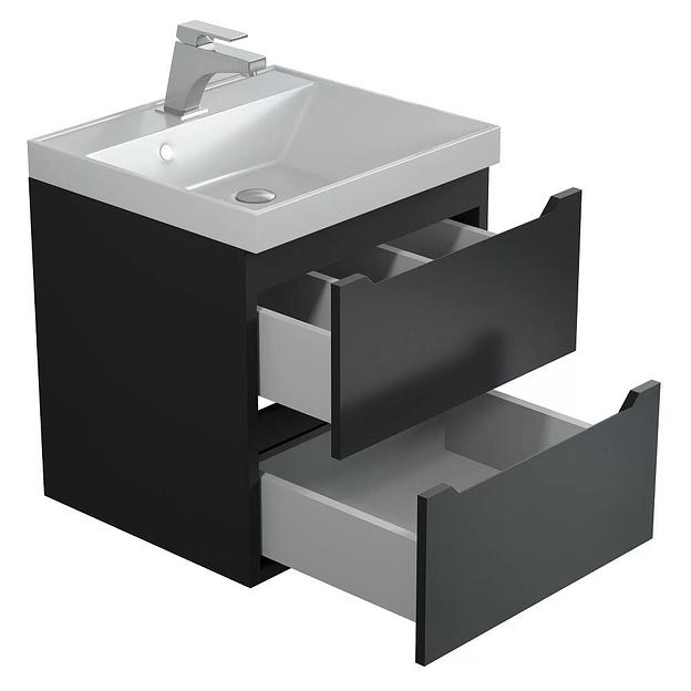 Тумба под раковину для ванной Uperwood Tanos 50 см, подвесная, черная матовая фото 6