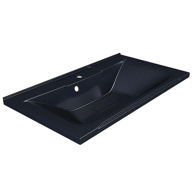 Раковина для ванной полувстраиваемая Uperwood Elen, 80 см, с декоративной крышкой, черный металл  фото 2