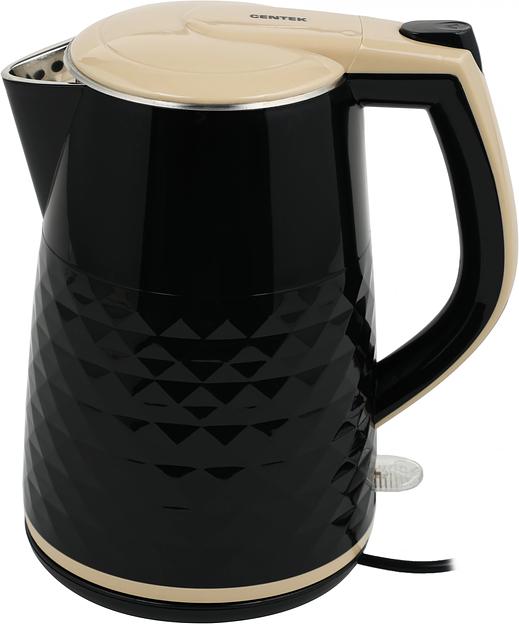 Чайник электрический Centek CT-0025 1.8л. 2000Вт черный/бежевый корпус: металл/пластик (CT-0025 BLACK) фото 1