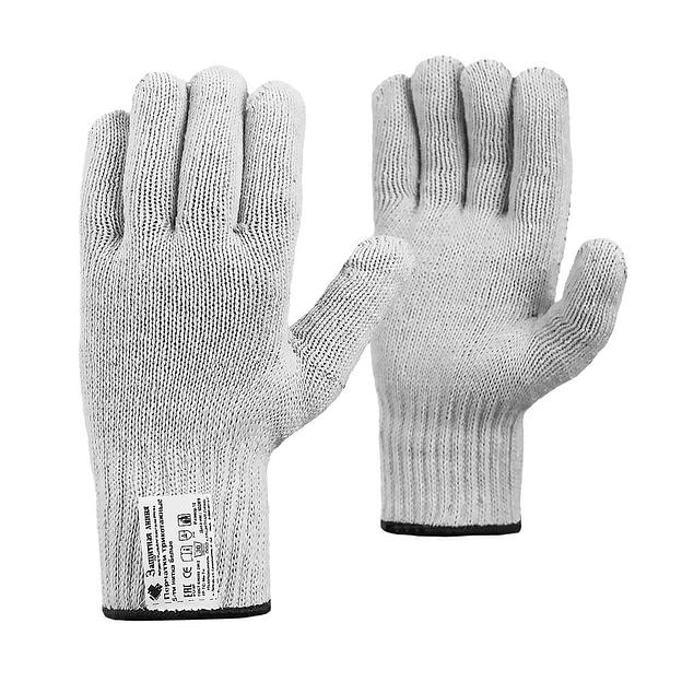 Рабочие перчатки трикотажные «Супер люкс» без ПВХ 7,5 класс вязки (70% хлопок, 30% полиэфир) белый, арт.21 фото 1