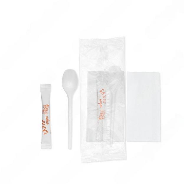 Комплект одноразовых приборов №3 эконом белый, 317 фото 1