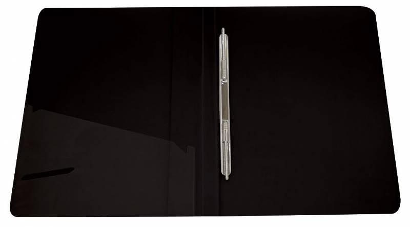 Папка метал.пруж.скоросш. Бюрократ -PZ07PBLCK A4 пластик 0.7мм внут.и торц.карм черный фото 2