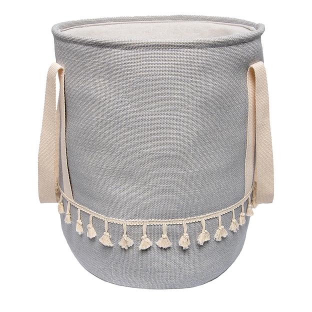 Корзина бельевая с ручками "Кантри", Д350 Ш350 В420, серый фото 1