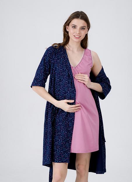 Комплект для беременных и кормящих сухая роза, стрелы на темно-синем, Опт фото 2