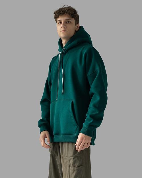 Худи «Dont panic» зелёный, оверсайз  фото 1