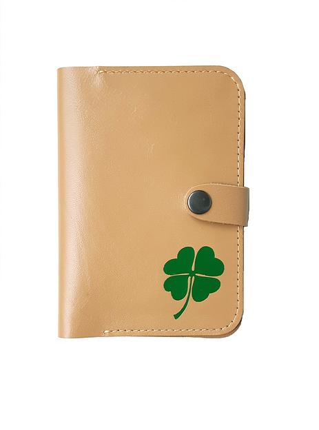 Обложка для паспорта Pattern из натуральной кожи, бежевый фото 1